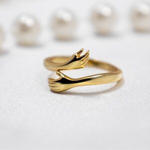925 Sterling Silver Hug Ring Adjustable
Minimalist Love Jewelry Gift